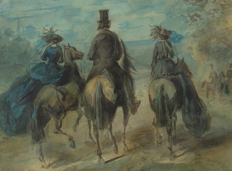 گشت‌وگذار در بوآ (دهه 1860)، اثر کنستانتین گی. مجموعه گالری ملی هنر، واشینگتن دی.سی